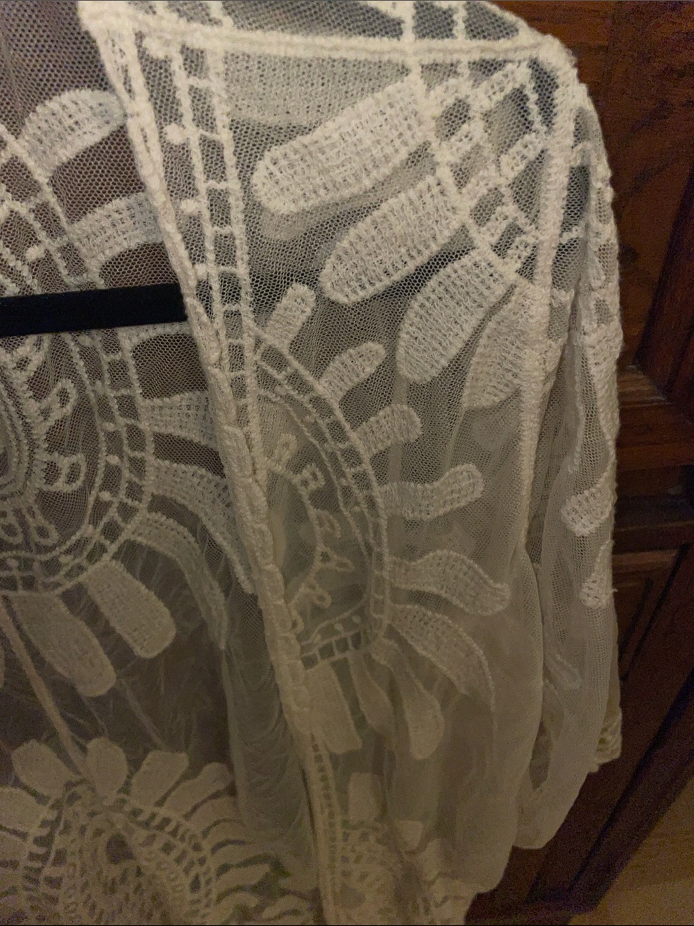 Rebellion Long Sheer Lace Kimono, size medium - Picture 3 of 7